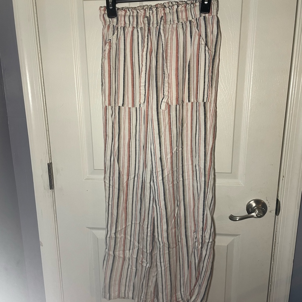 Striped flowy pants.